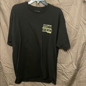 Black Short Sleeve Tee with Yellow Logo